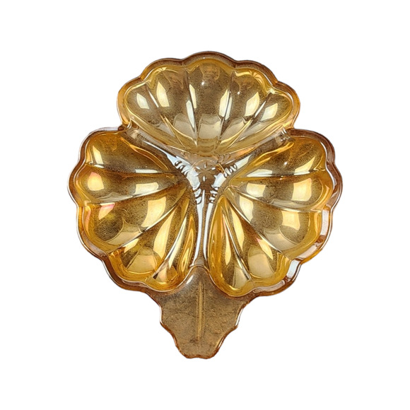 Jeannette Other - Vintage 1960's Jeanette Iridescent Marigold Carnival Glass Candy/Trinket Dish
